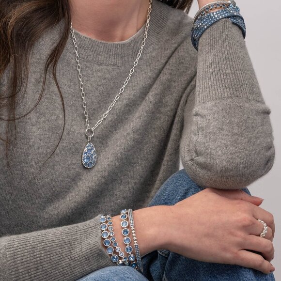 FINAL STRETCH BRACELET, MONTANA by Touchstone‎ Crystal by Swarovski ✨ NIB - Picture 2 of 2